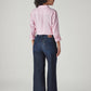 Women's 318 Dark Blue Shaping Wide Leg Fit Mid Rise Jeans - Back View