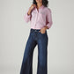Women's 318 Dark Blue Shaping Wide Leg Fit Mid Rise Jeans - Side View