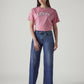 Women's 318 Med Indigo Shaping Wide Leg Fit Mid Rise Jeans - Front View