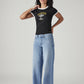 Women's 318 Light Indigo Shaping Wide Leg Fit Mid Rise Jeans - Styleshot View