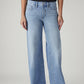 Women's 318 Light Indigo Shaping Wide Leg Fit Mid Rise Jeans - Front View