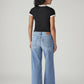 Women's 318 Light Indigo Shaping Wide Leg Fit Mid Rise Jeans - Back View