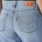 Women's 318 Light Indigo Shaping Wide Leg Fit Mid Rise Jeans - Detail View