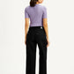 Women's Black Wide Leg Fit High Rise Jeans - Back View