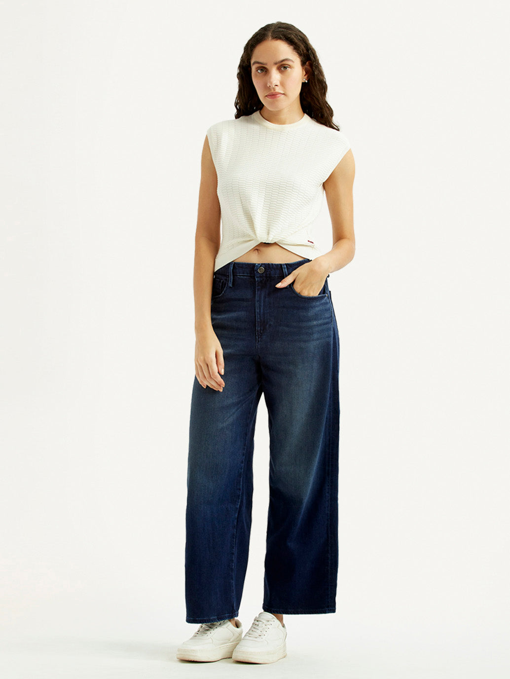 Women's Redloop Mile High Wide Leg Fit High Rise Jeans - Styleshot View
