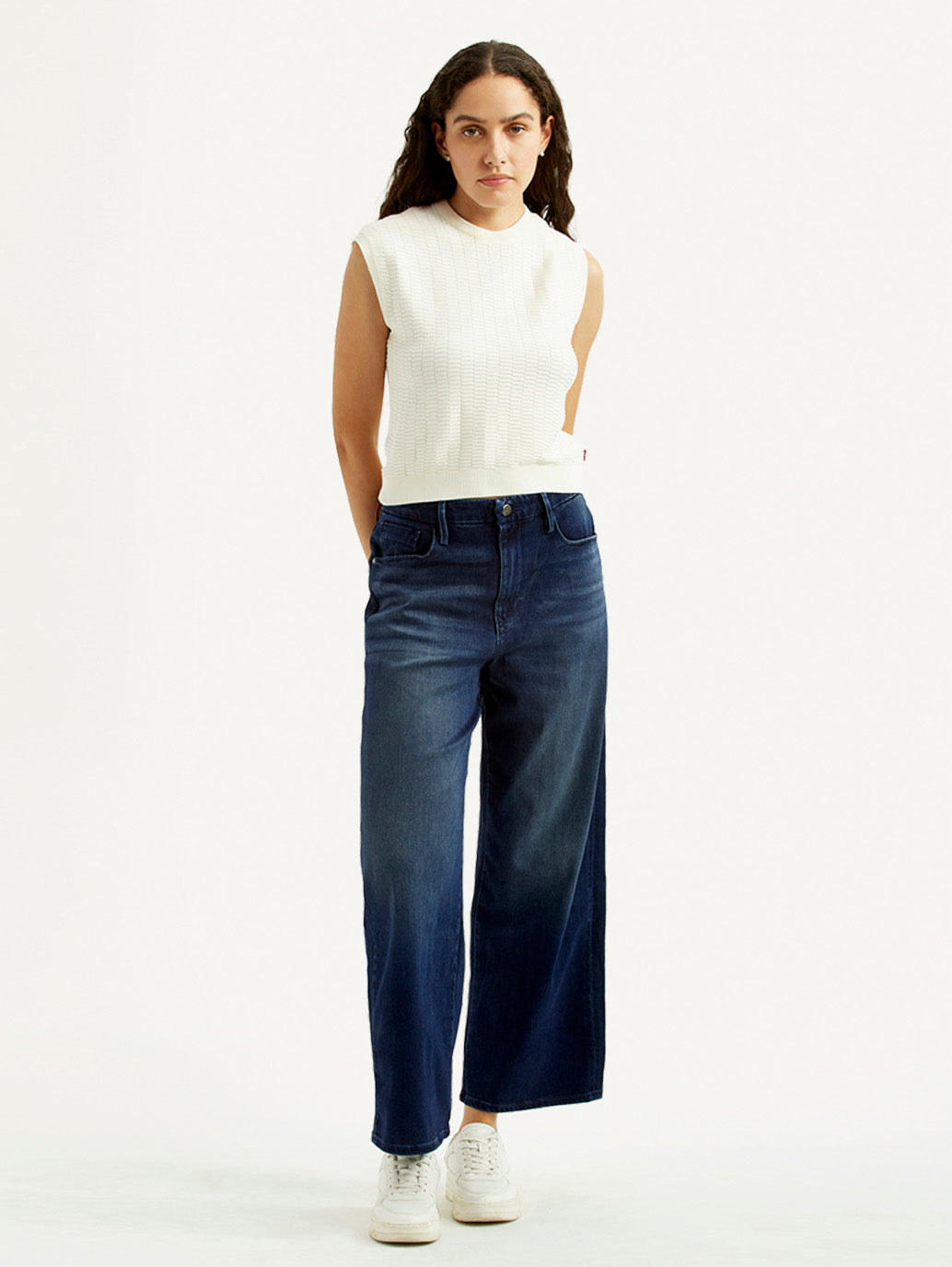 Women's Redloop Mile High Wide Leg Fit High Rise Jeans - Front View