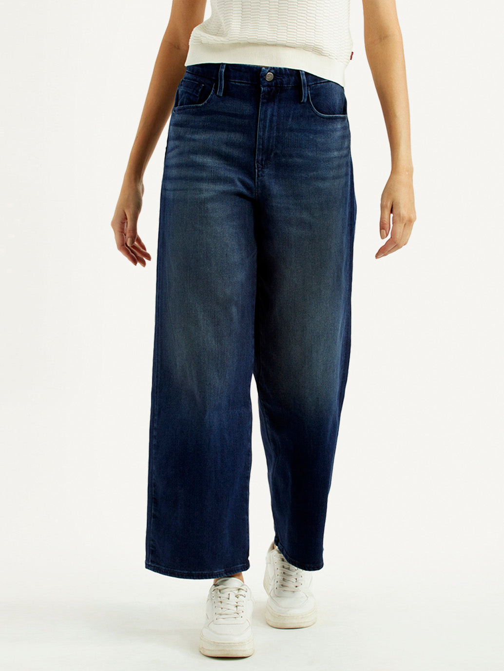 Women's Redloop Mile High Wide Leg Fit High Rise Jeans - Front View