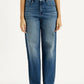 Women's Redloop Med Indigo Mile High Wide Leg Fit High Rise Jeans - Front View