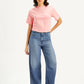Women's Blue Mile High Wide Leg Fit High Rise Jeans - Front View