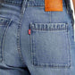 Women's Blue Mile High Wide Leg Fit High Rise Jeans - Detail View