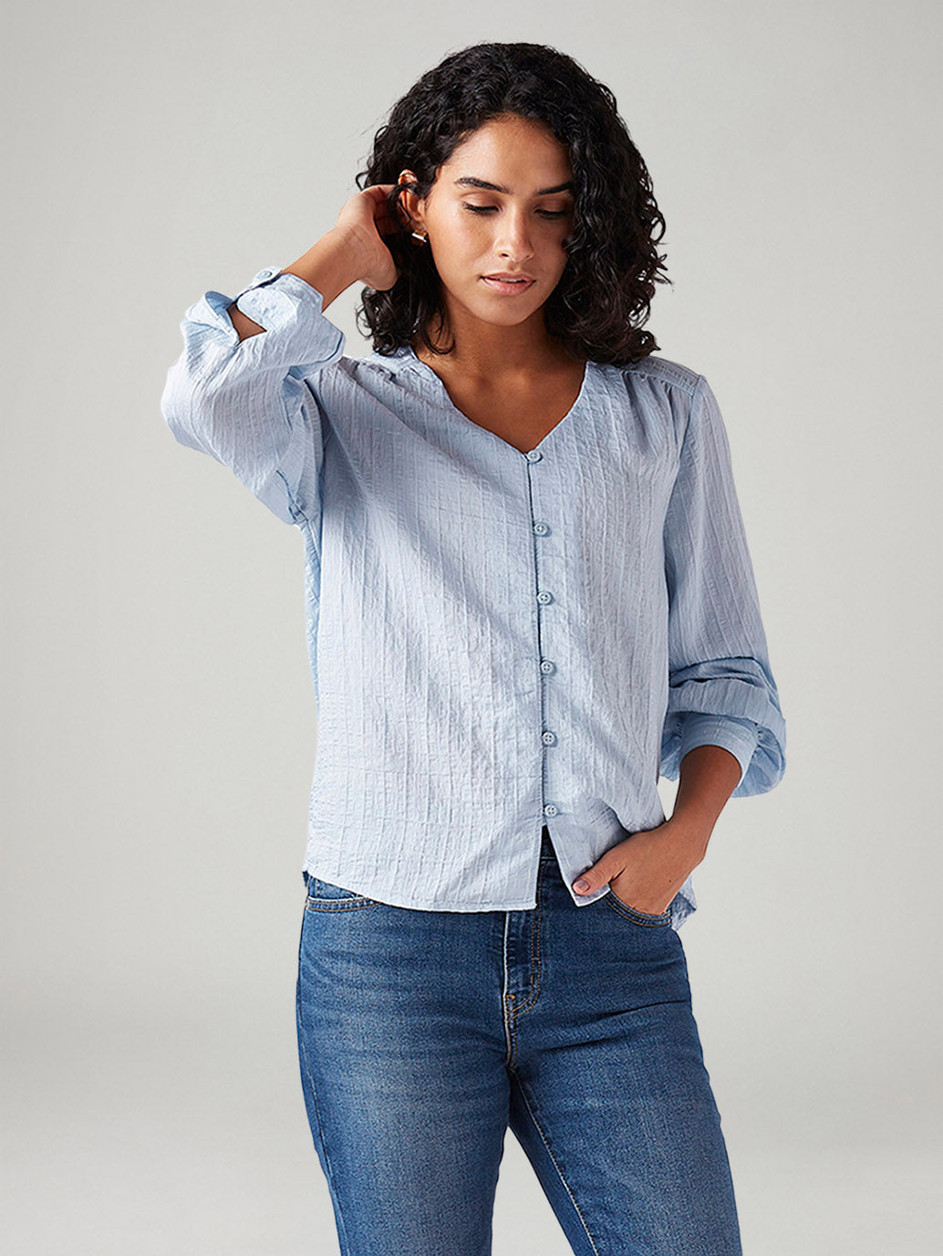 Women's Textured Regular Fit Top - Styleshot View