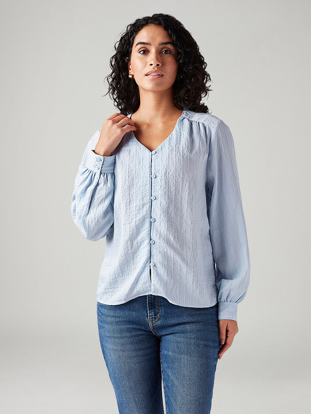 Women's Textured Regular Fit Top - Front View