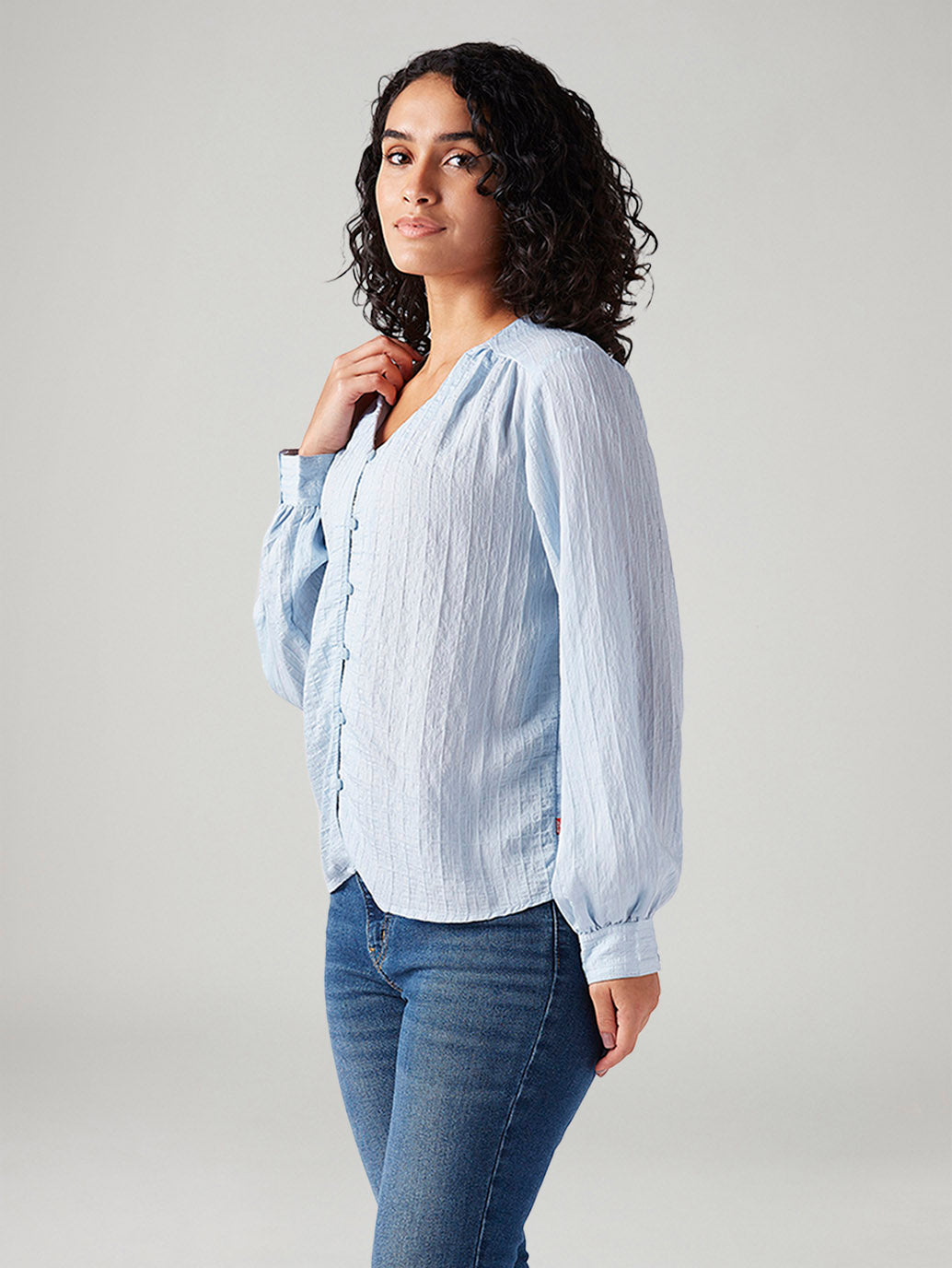 Women's Textured Regular Fit Top - Side View