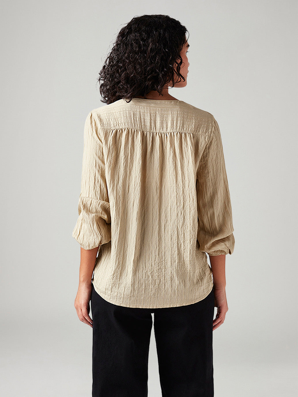 Women's Textured Regular Fit Top - Back View