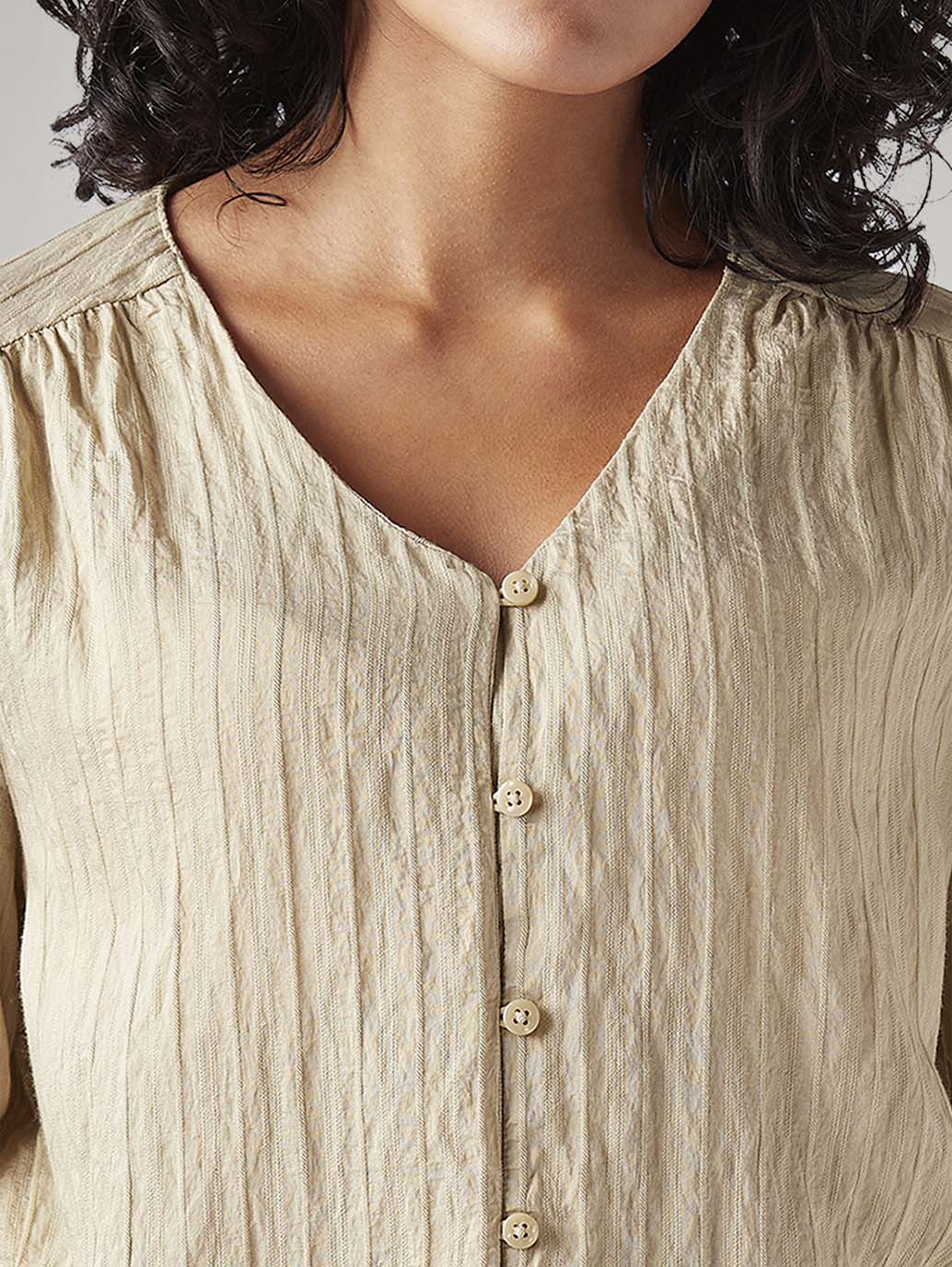 Women's Textured Regular Fit Top - Detail View