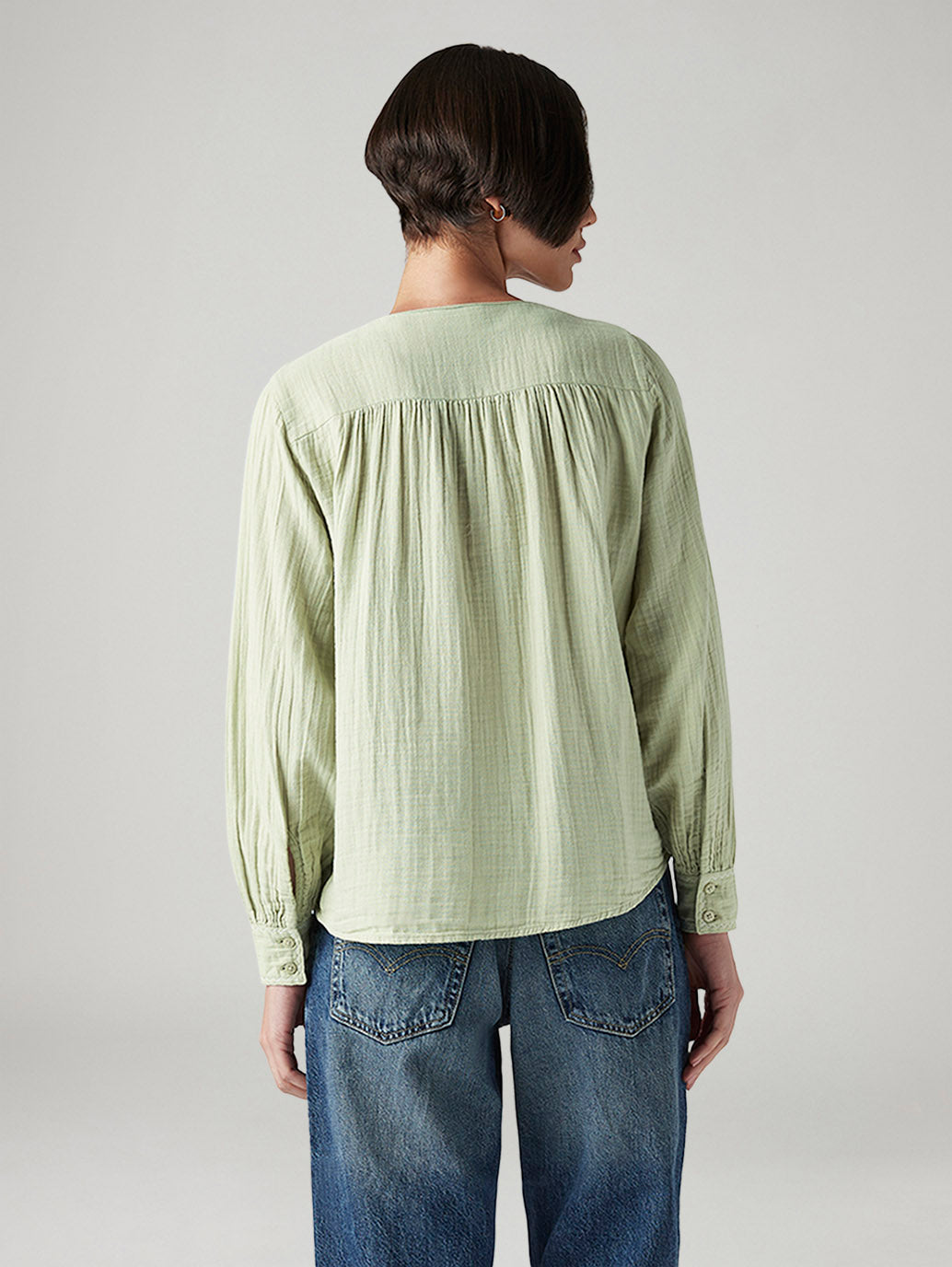 Women's Embroidered Regular Fit Top - Back View