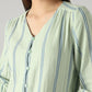 Women's Striped Relaxed Fit Top - Detail View