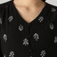 Women's Embroidered Relaxed Fit Top - Detail View