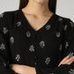 Women's Embroidered Relaxed Fit Top - Detail View