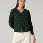 Women's Embroidered Relaxed Fit Top - Front View