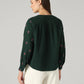 Women's Embroidered Relaxed Fit Top - Back View