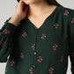 Women's Embroidered Relaxed Fit Top - Detail View