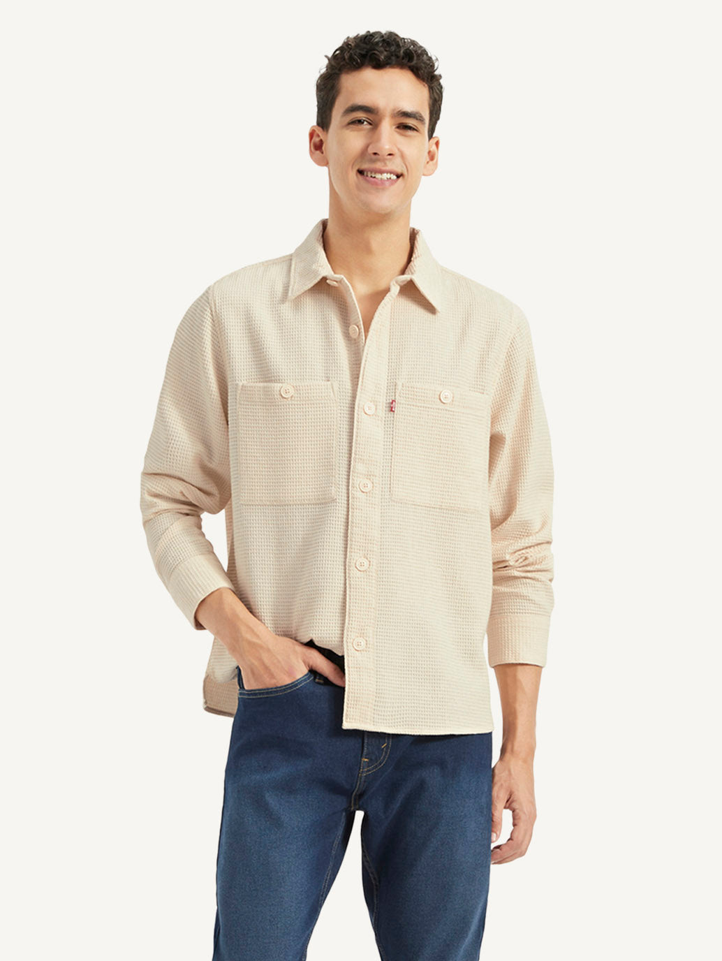 Men's Self Design Relaxed Fit Shirt - Styleshot View