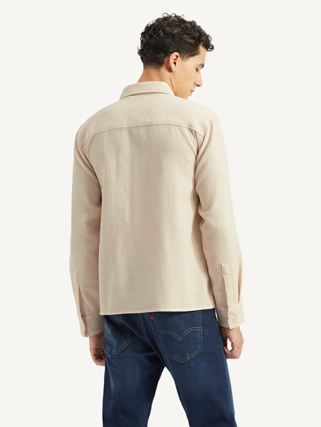 Men's Self Design Relaxed Fit Shirt - Back View