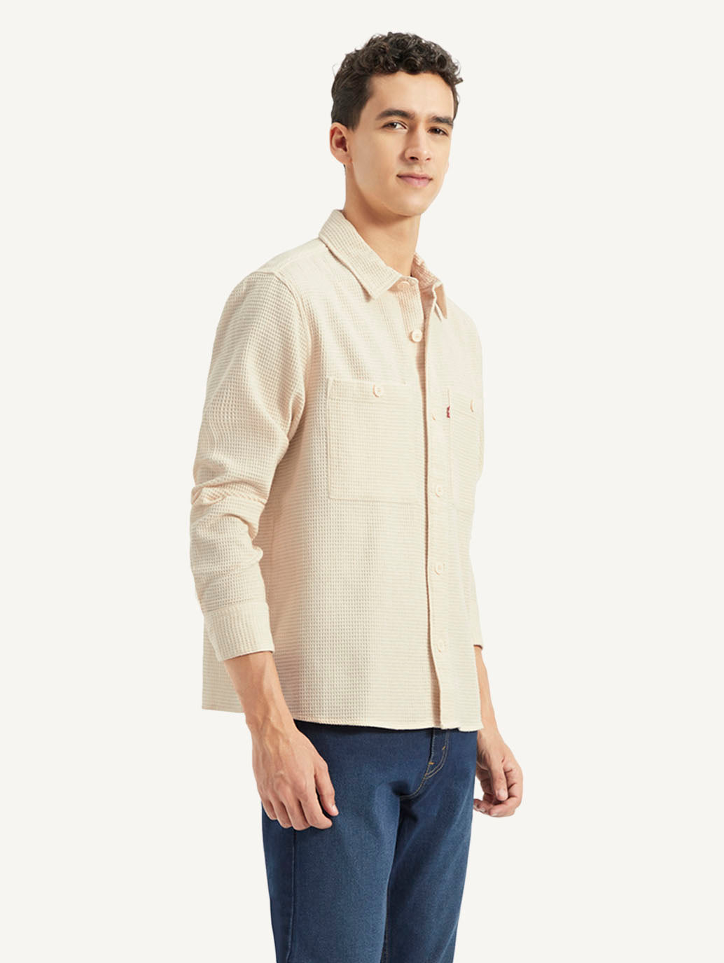 Men's Self Design Relaxed Fit Shirt - Side View