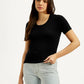 Women's Solid Slim Fit T-shirt - Styleshot View