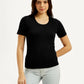 Women's Solid Slim Fit T-shirt - Front View