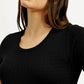 Women's Solid Slim Fit T-shirt - Detail View