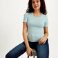 Women's Textured Slim Fit T-shirt - Elevated View