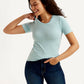 Women's Textured Slim Fit T-shirt - Styleshot View
