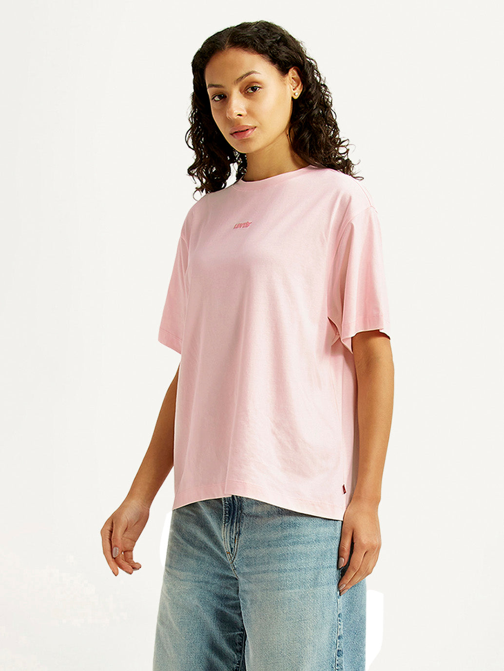 Women's Graphic Print Light Pink Oversized T-shirt