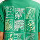 Women's Graphic Print Green Oversized T-shirt - Detail View