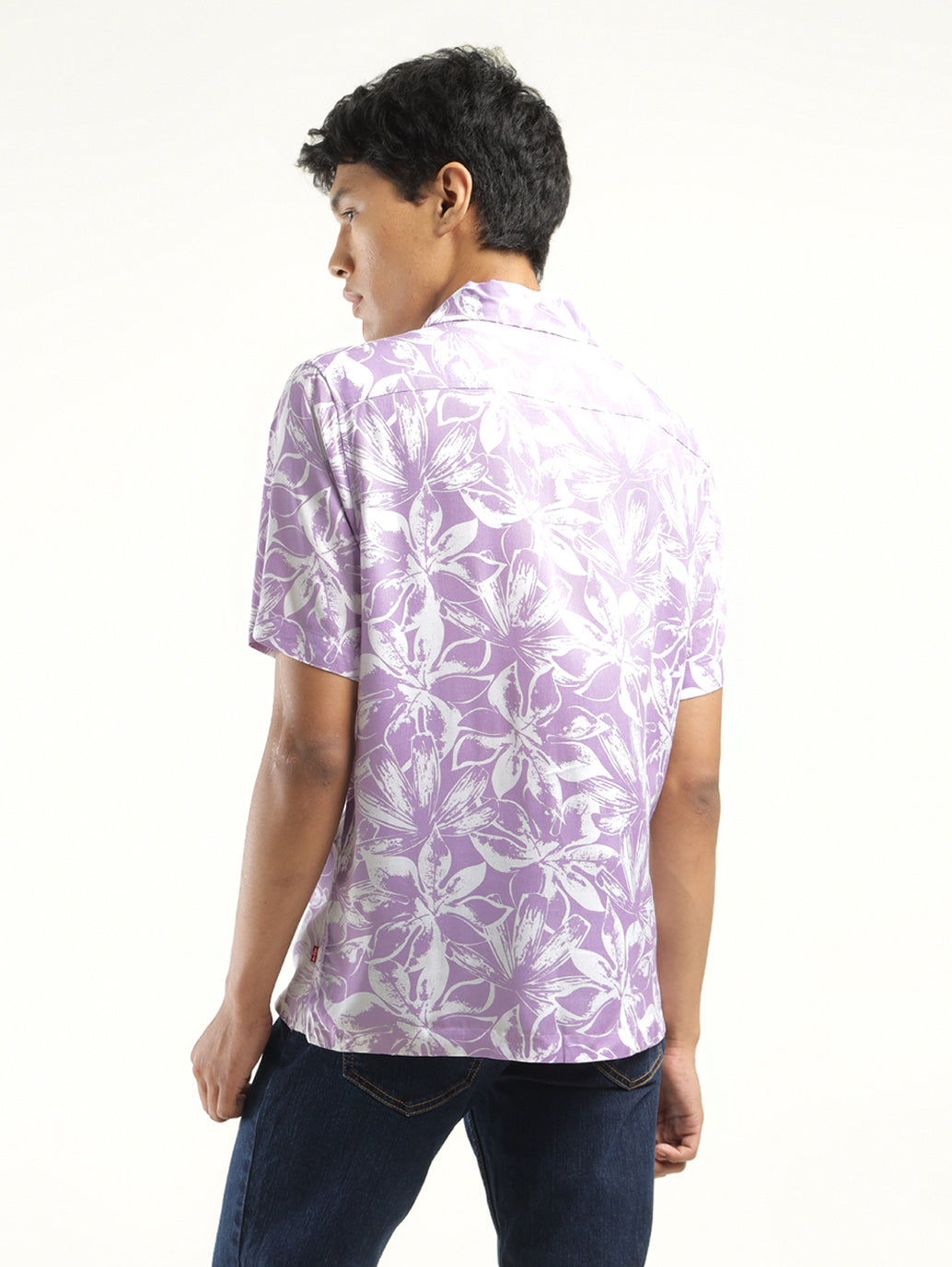 Men's Floral Print Camp Shirt