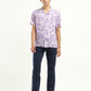 Men's Floral Print Camp Shirt - Front View