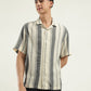 Men's Striped Spread Collar Shirt - Front View