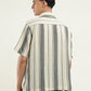 Men's Striped Spread Collar Shirt - Back View