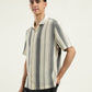 Men's Striped Spread Collar Shirt - Side View