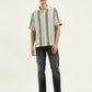 Men's Striped Spread Collar Shirt - ModelFront View