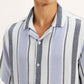 Men's Striped Spread Collar Shirt - Detail View