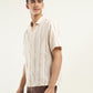 Men's Striped Spread Collar Shirt - Side View