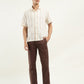 Men's Striped Spread Collar Shirt - ModelFront View