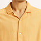 Men's Solid Mustard Camp Shirt - Detail View