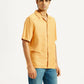 Men's Solid Mustard Camp Shirt - Side View