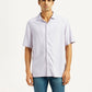 Men's Solid Lilac Camp Shirt - Front View