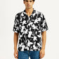 Men's Floral Black Camp Shirt - Front View