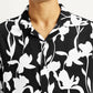 Men's Floral Black Camp Shirt - Detail View